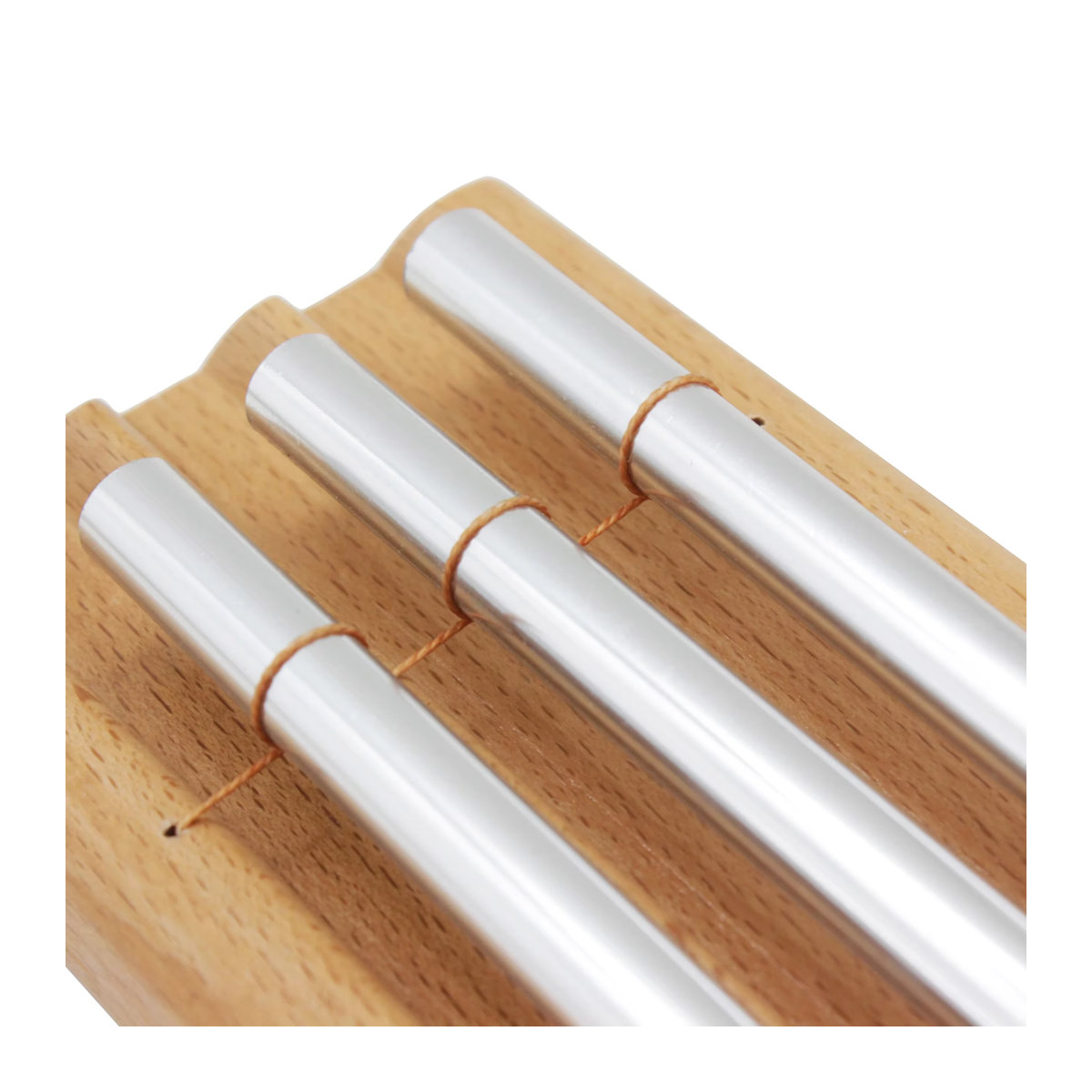 Holz Windspiel Tabletop Meditation Chime mit Mallet als pädagogisches Musikspielzeug und Perkussionsinstrument für Kinder in Silber - Bild 3