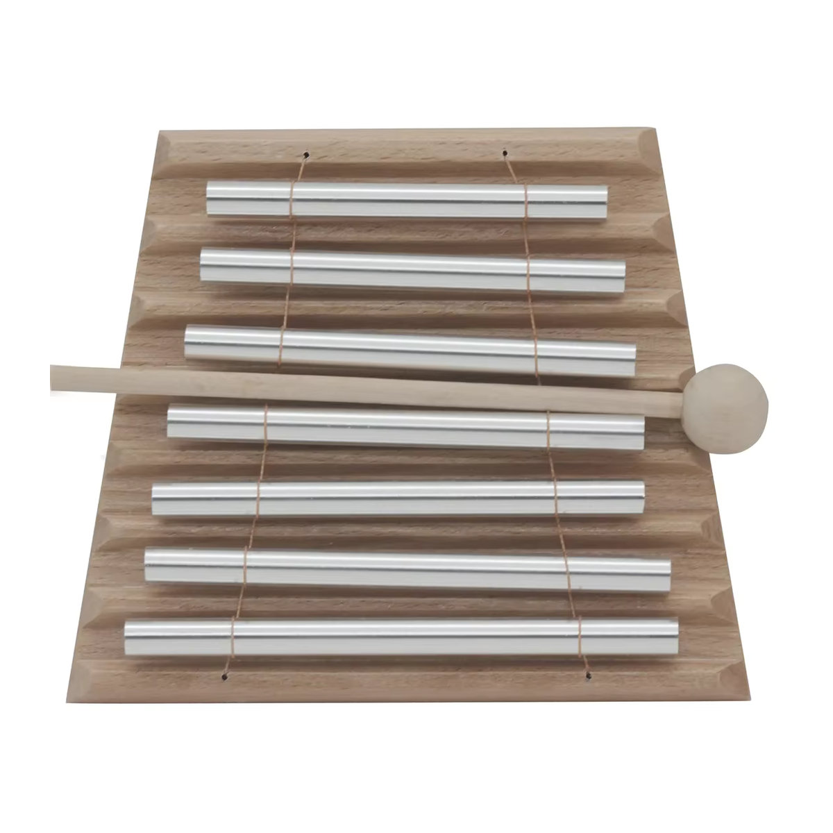 Holz Windspiel Tabletop Meditation Chime mit Mallet als pädagogisches Musikspielzeug und Perkussionsinstrument für Kinder in Silber - Bild 4
