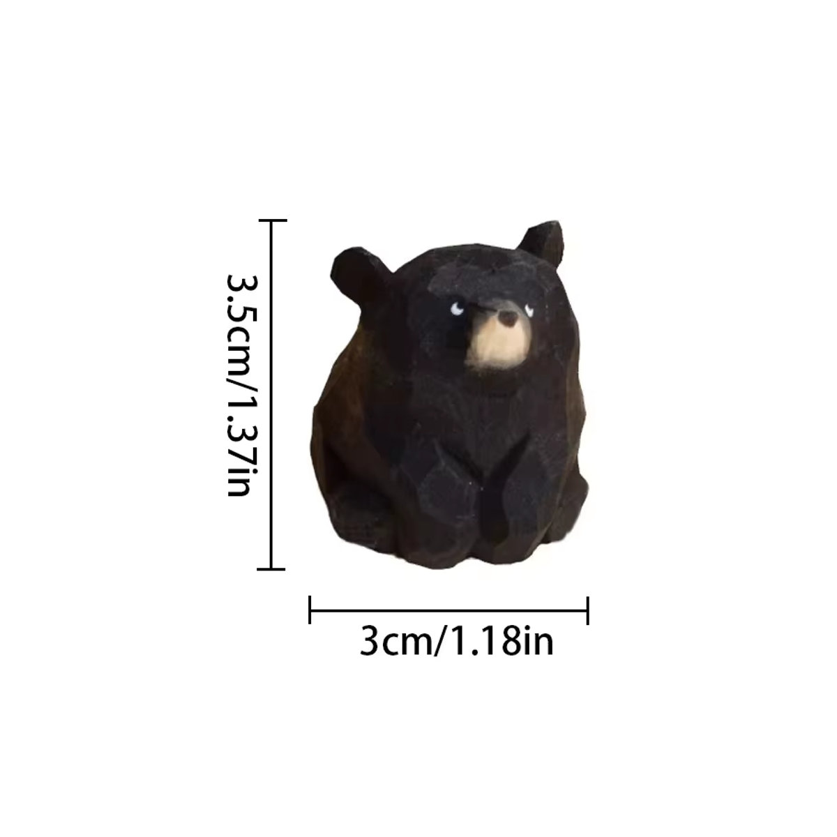 Holzbär Miniatur Eisbär aus Massivholz, mehrfarbige geschnitzte Bärenfigur im skandinavischen Design zur Tischdekoration - Bild 3