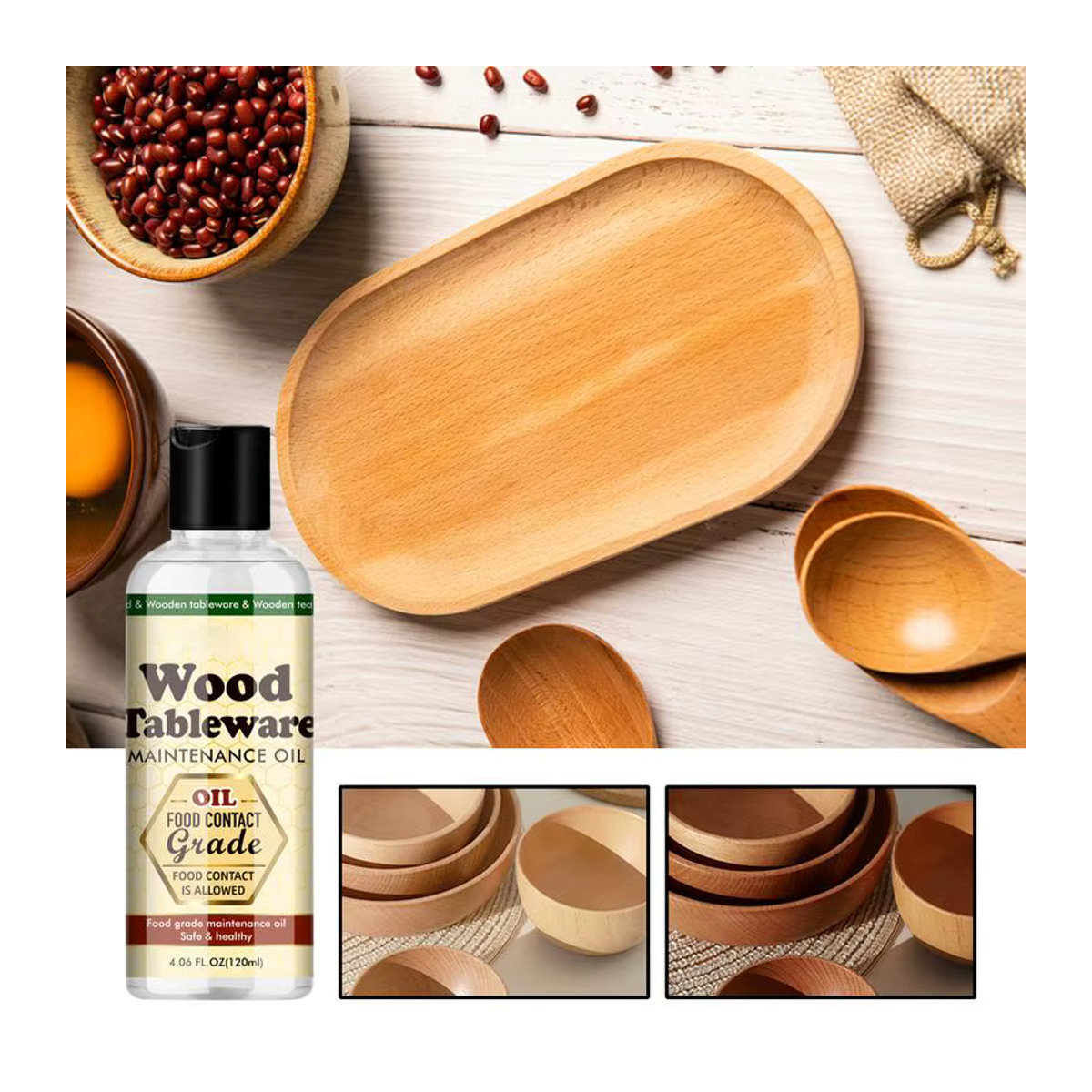 Holzschneidebrett Pflegeöl Conditioner für Tee-Sets und Holzmöbel, 120 ml - Bild 4