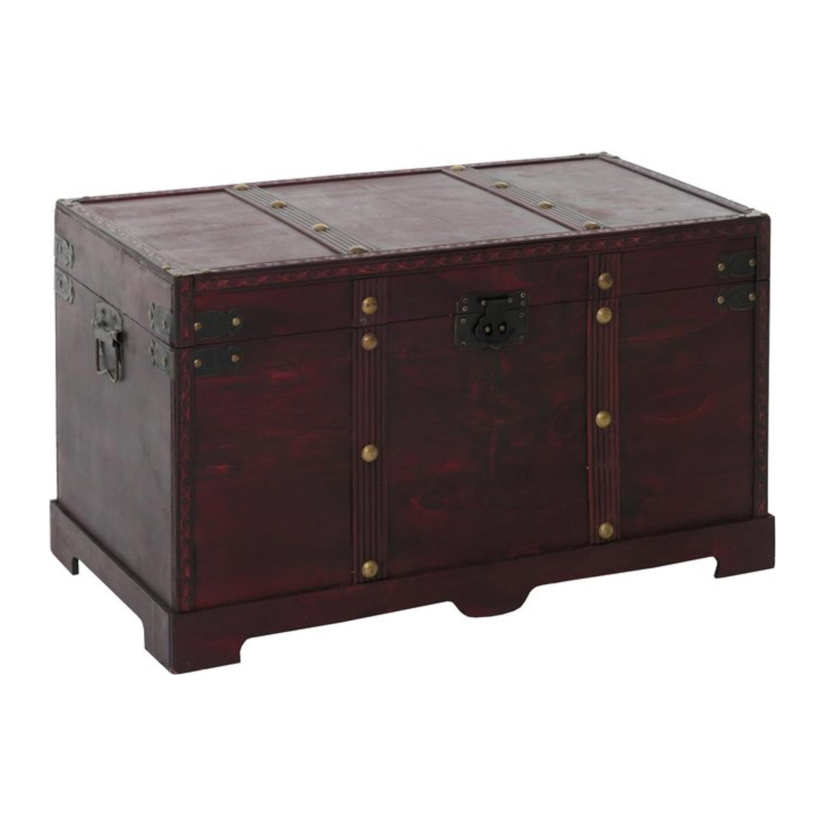 Holztruhe MCW Antibes in Antikoptik braun im Kolonialstil, B/T/H: 67 x 39 x 38 cm - Bild 1
