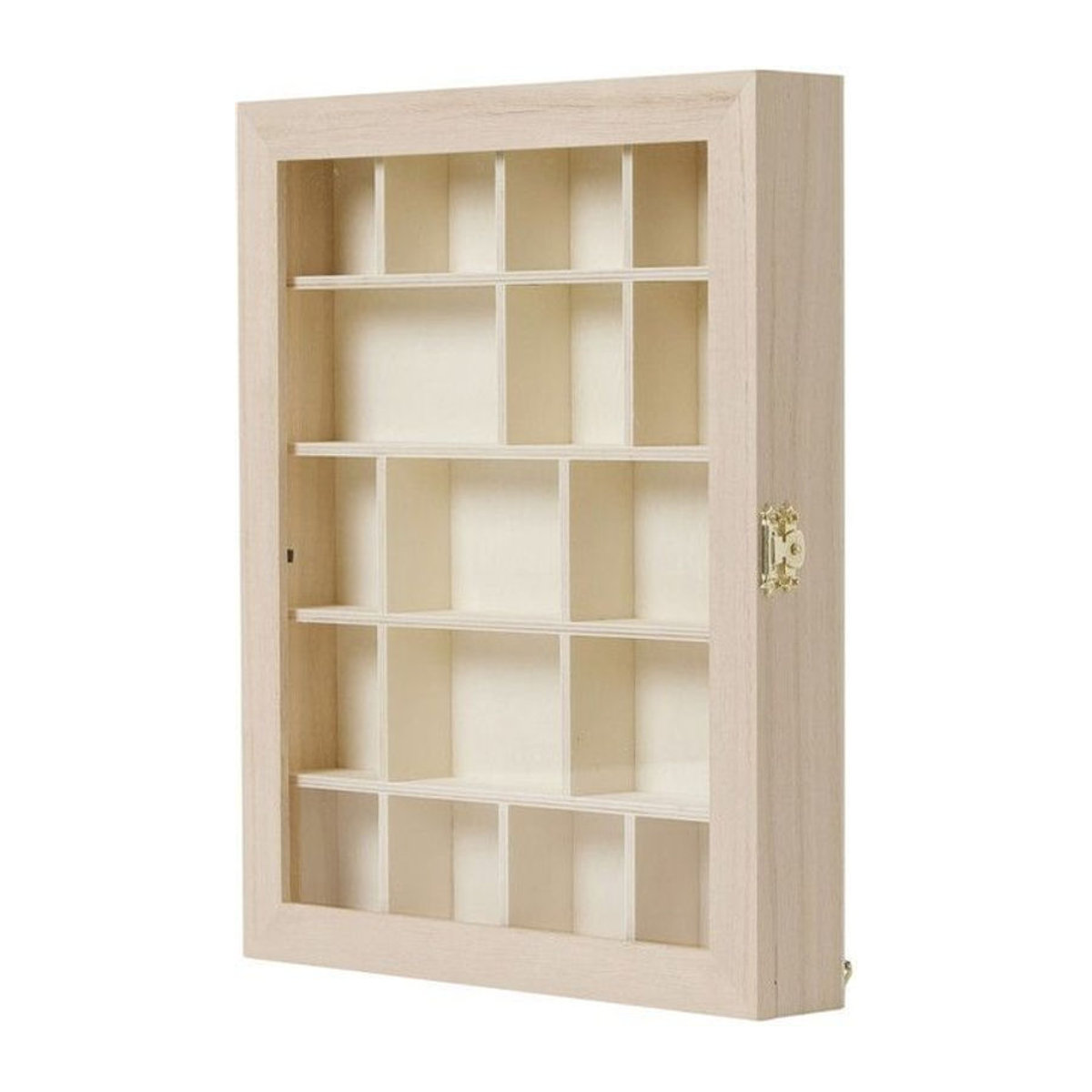 Holzvitrine MegaCrea mit 17 Fächern in Natur, B/T/H: 28 x 23 x 4 cm - Bild 1