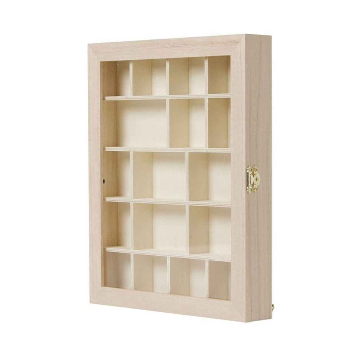 Holzvitrine MegaCrea mit 17 Fächern in Natur, B/T/H: 28 x 23 x 4 cm - Bild 2