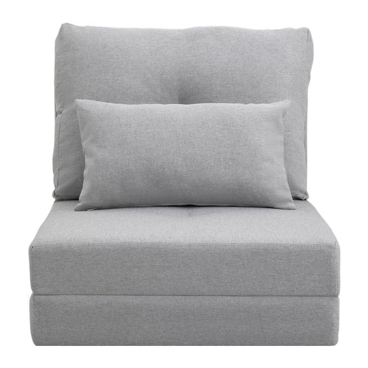HOMCOM 2-in-1 Bodensessel und Schlafsofa mit verstellbarer Rückenlehne und Zierkissen, Leinen, Grau - Bild 1