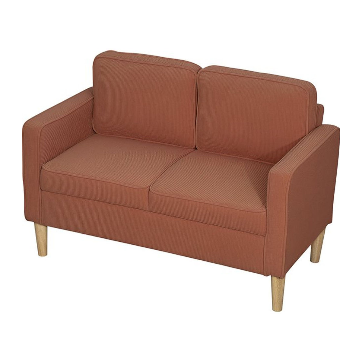 HOMCOM 2-Sitzer Polstersofa in Cordoptik mit Stauraum und Kissen, modernes Loungesofa für Wohnzimmer und Schlafzimmer, Rosa, B/T/H: 117 x 63 x 79 cm - Bild 1