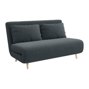 HOMCOM 3 in 1 Schlafsofa 2 Sitzer mit Schlaffunktion und Cordoptik in Anthrazit, B/T: 191 x 141 cm