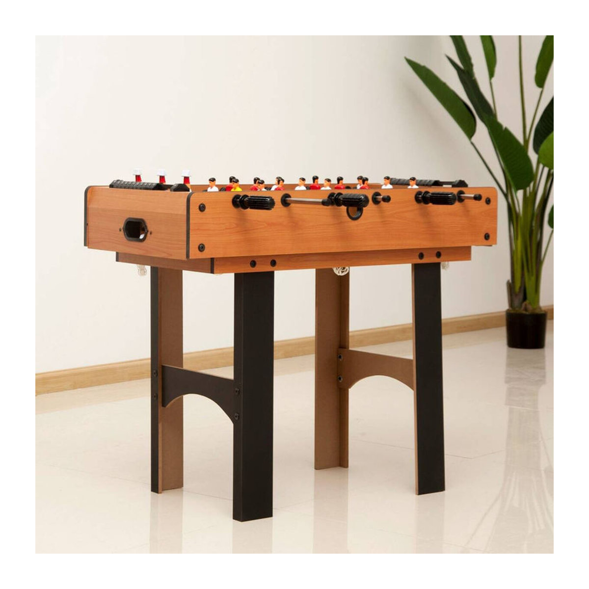 HOMCOM 4-in-1 Multispieltisch in Schwarz und Natur mit Tischfußball, Tischhockey, Tischtennis und Billard, B/T/H: 87 x 43 x 73 cm - Bild 3