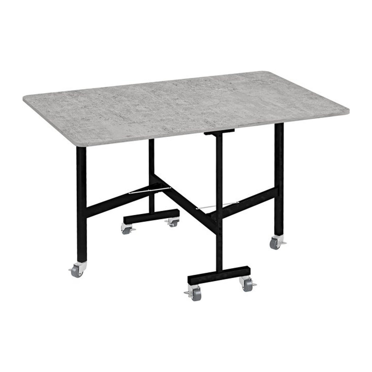 HOMCOM Ausziehbarer Esstisch in Grau mit Rollen und Stahlbeinen für 4-6 Personen, Rechteckig, B/T/H: 52,5-120 x 80 x 73 cm - Bild 1