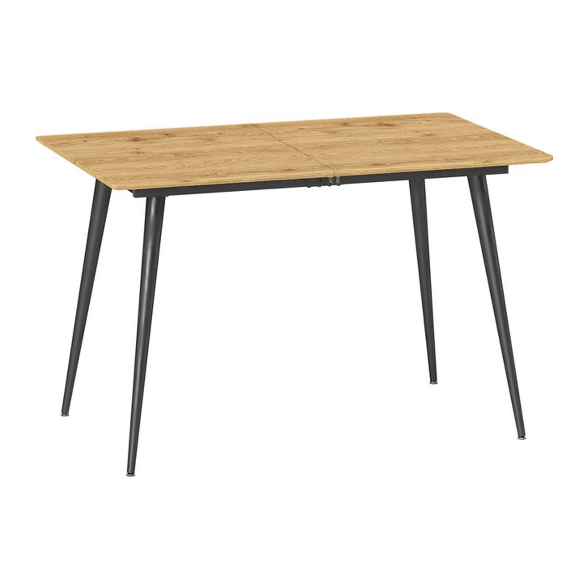HOMCOM Ausziehbarer Esstisch in Natur mit Stahlbeinen für 6-8 Personen, moderner Küchentisch aus Holzwerkstoff und Metall, B/T/H: 120/160 x 75 x 27 cm - Bild 1