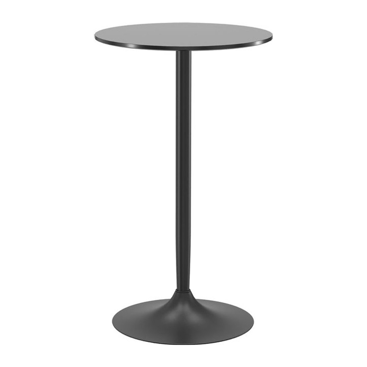 HOMCOM Bartisch runder Stehtisch in Schwarz aus Stahl und Holzwerkstoff, Durchmesser: 60 cm, Höhe: 102 cm - Bild 1