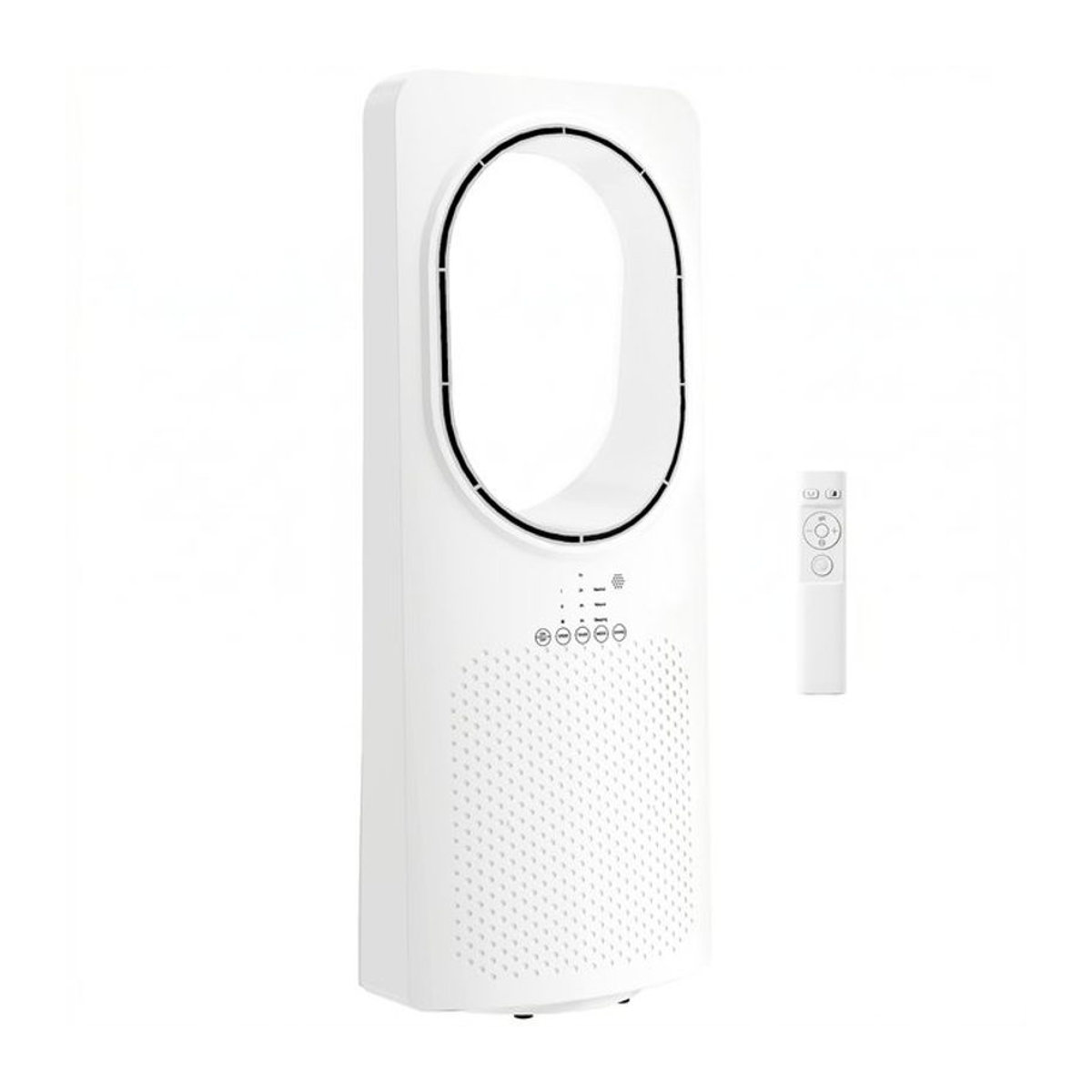 HOMCOM Bladeless Turmventilator Weiß mit 45° Oszillation, 3 Geschwindigkeiten und Fernbedienung - Bild 1