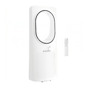 HOMCOM Bladeless Turmventilator Weiß mit 45° Oszillation, 3 Geschwindigkeiten und Fernbedienung