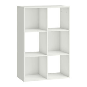 HOMCOM Bücherregal mit 3 Ebenen in Weiß, modernes und minimalistisches Standregal aus Holzwerkstoff mit Kippschutz