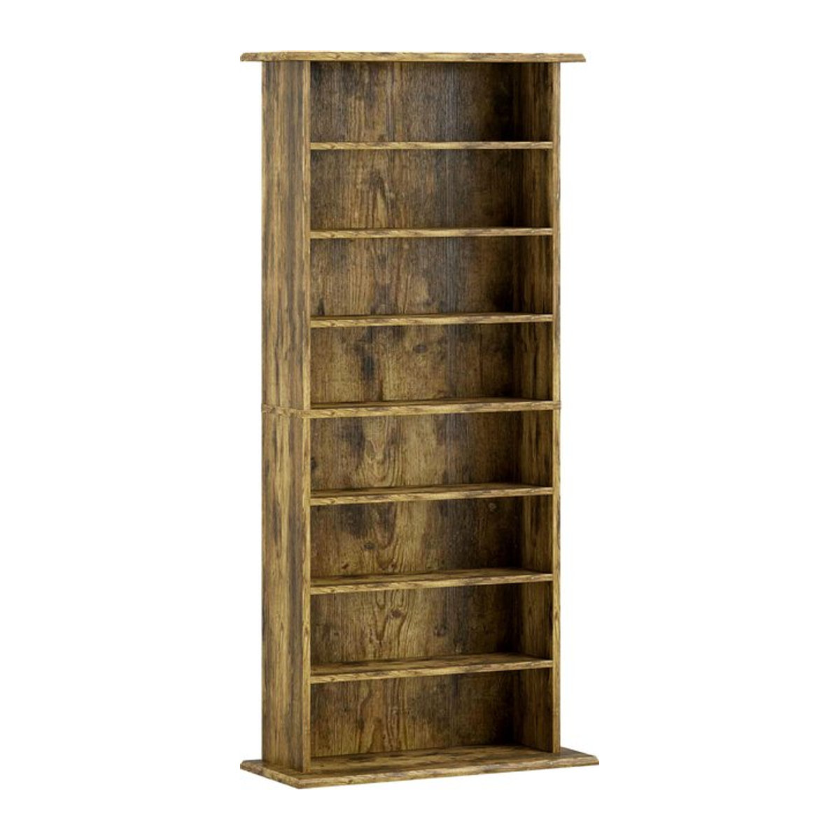 HOMCOM CD- und DVD-Aufbewahrungsmöbel als Bücherregal in Braun mit 8 Fächern und 6 verstellbaren Einlegeböden, B/T/H: 58 x 24 x 126,3 cm - Bild 1