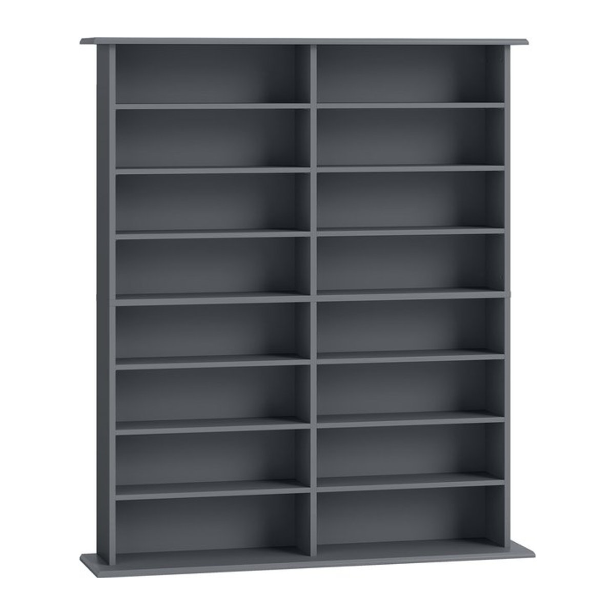 HOMCOM CD- und DVD-Aufbewahrungsmöbel in Grau mit 16 Fächern und 12 verstellbaren Einlegeböden, B/T/H: 106,5 x 24 x 126,3 cm - Bild 1