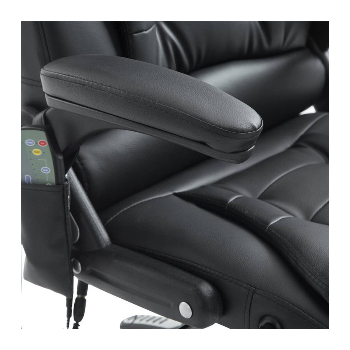 HOMCOM Chefsessel mit Massagefunktion und Wärmefunktion, Kunstleder, Schwarz, Breite: 68 cm - Bild 4