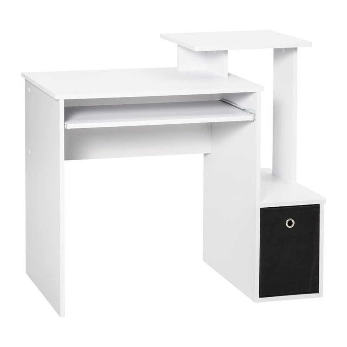 HOMCOM Computertisch Multimedia mit Regalen und Tastaturfach in Schwarz/Weiß - Bild 1