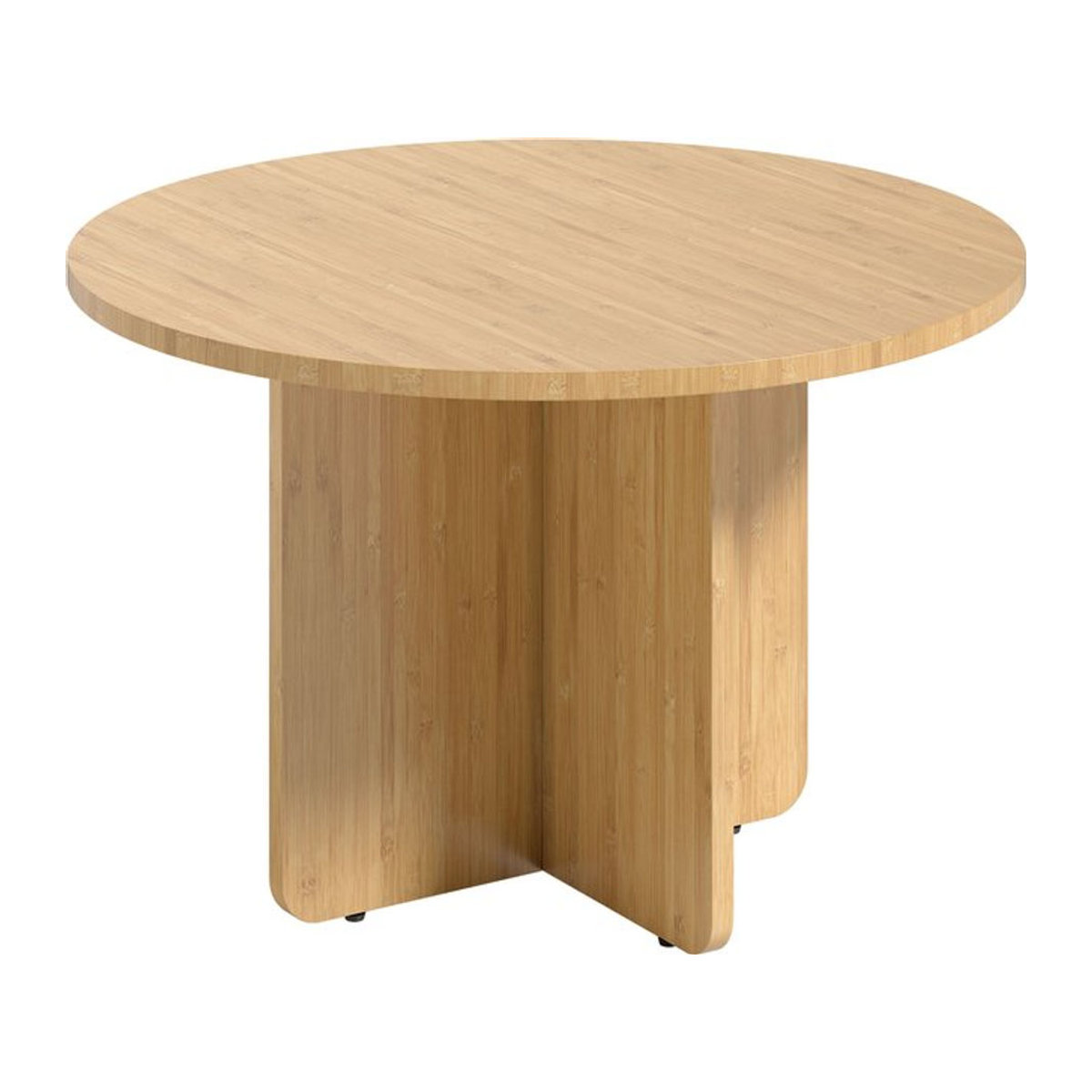HOMCOM Couchtisch rund aus Bambus in Natur mit Kreuzfuß, Durchmesser: 66 cm - Bild 1
