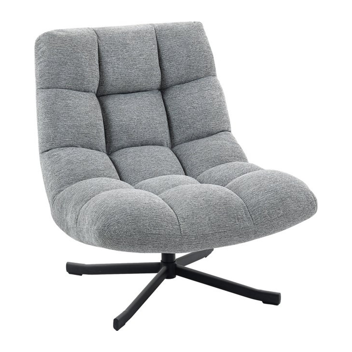 HOMCOM Drehbarer Loungesessel mit breiter Sitzfläche in Grau, gepolsterter Relaxsessel mit wasserabweisender Chenille-Optik und Stahlbeinen, moderner Polsterstuhl für Wohnzimmer und Schlafzimmer - Bild 1