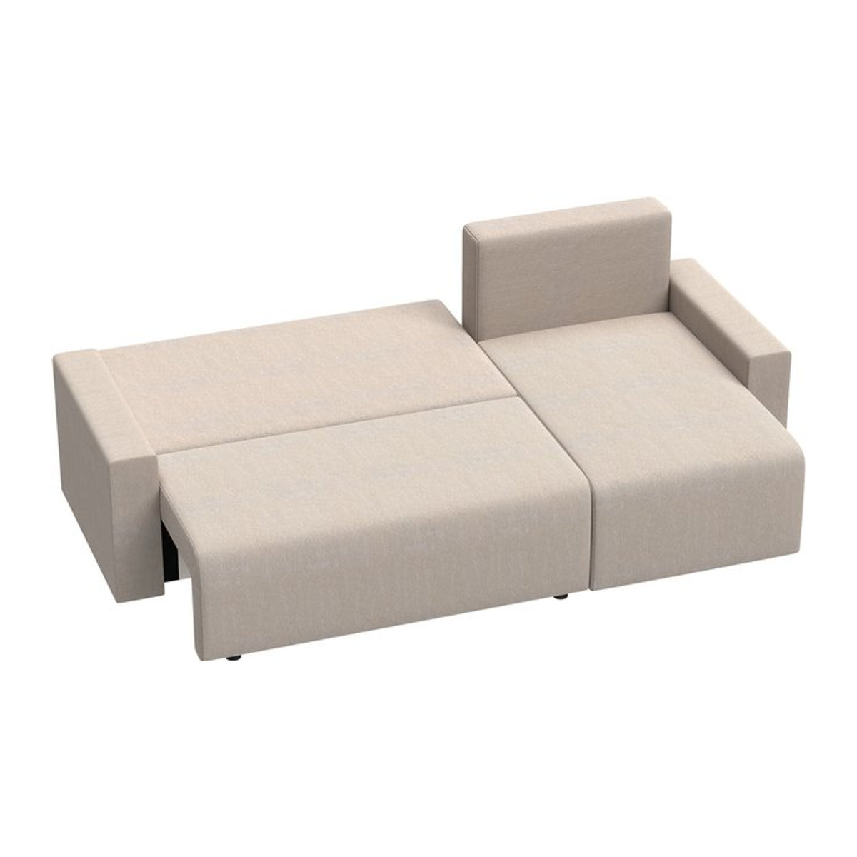 HOMCOM Ecksofa in L-Form mit Schlaffunktion und Bettkasten, 3-Sitzer Schlafsofa mit umkehrbarer Chaiselongue und Stauraum, Kunstleder-Optik, Beige - Bild 1