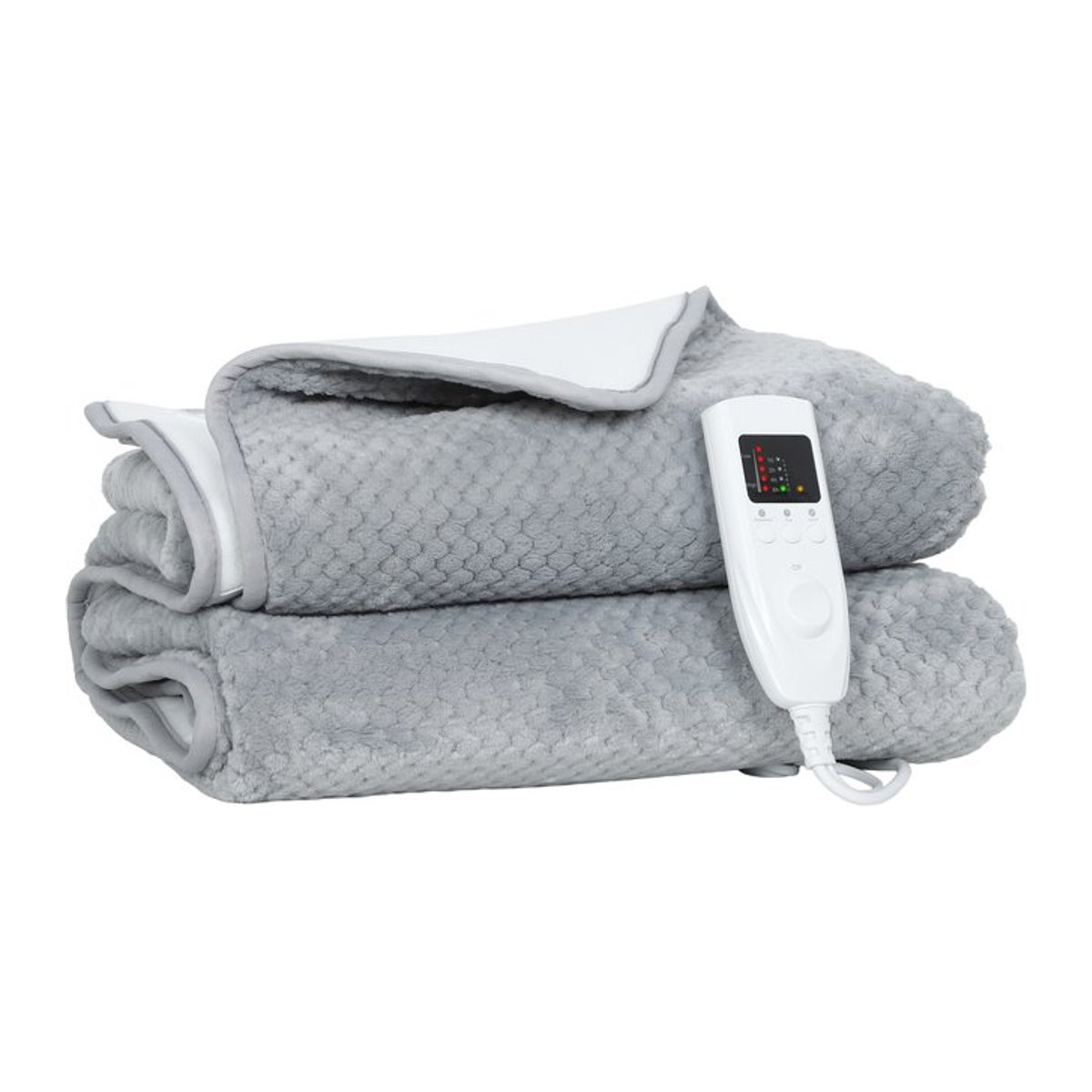 HOMCOM Elektrische Decke in Grau mit 5 Heizstufen und 2 unabhängigen Steuerzonen aus Fleece und Polyester, B/T/H: 160 x 140 cm - Bild 1