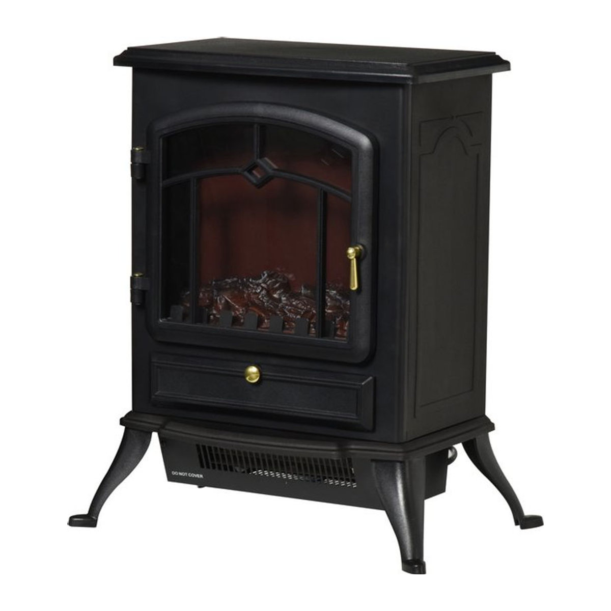 HOMCOM Elektrokamin in Schwarz aus Glas und Metall mit Flammeneffekt, B/T/H: 45 x 28 x 54 cm - Bild 1