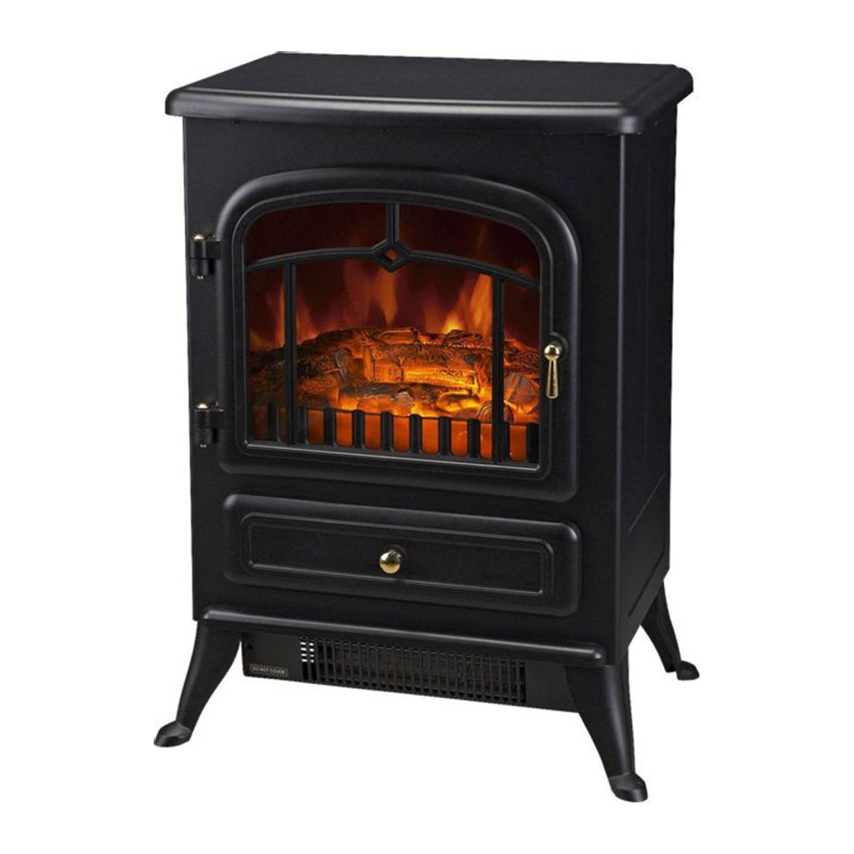 HOMCOM Elektrokamin in Schwarz aus Glas und Metall mit Flammeneffekt, B/T/H: 45 x 28 x 54 cm - Bild 3