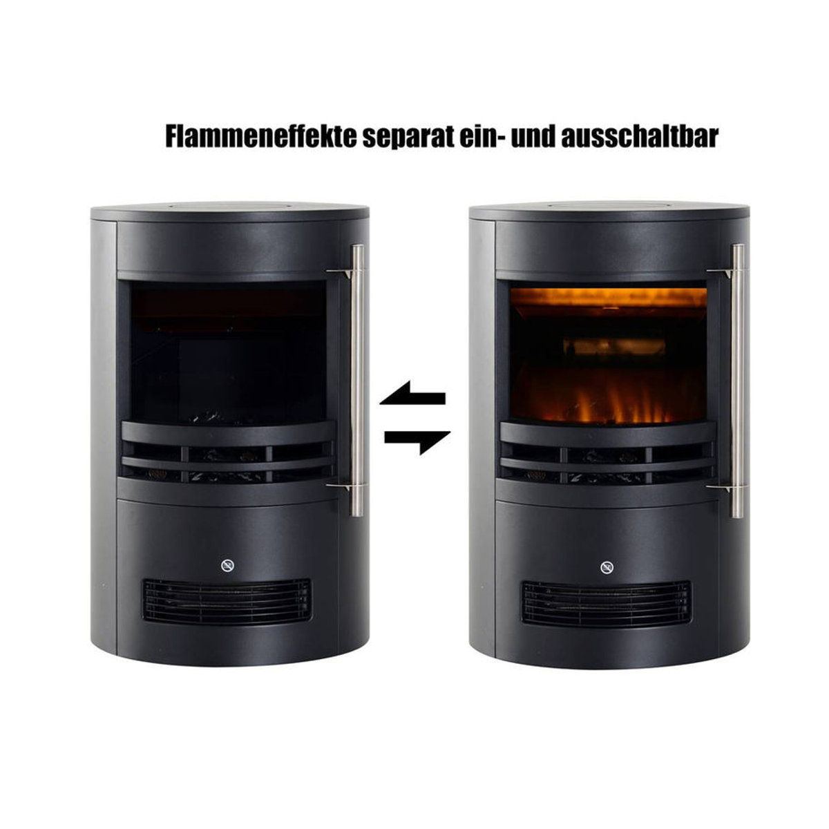 HOMCOM Elektrokamin mit LED Flammeneffekt und Heizung, Schwarz, B/H/T: 41 x 64,5 x 41 cm - Bild 3
