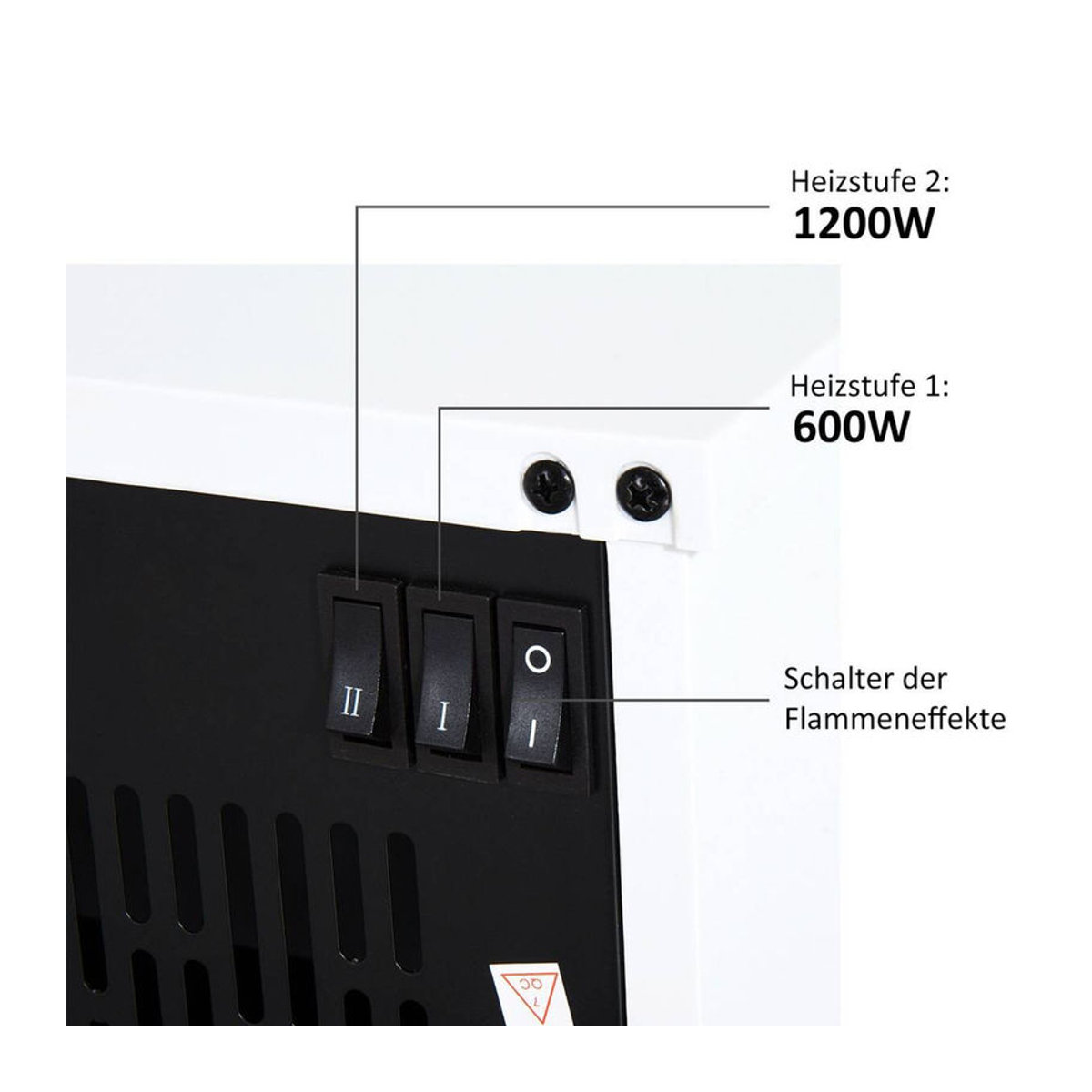 HOMCOM Elektrokamin Modell 5 mit realistischem Flammenspiel in Schwarz aus Glas und Kunststoff, B/H/T: 34 x 25 x 17 cm - Bild 1