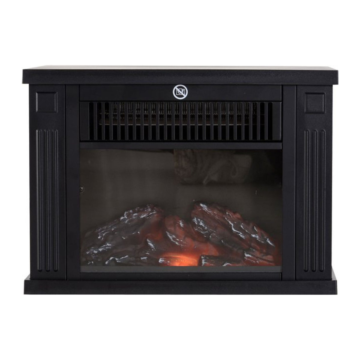 HOMCOM Elektrokamin Modell 5 mit realistischem Flammenspiel in Schwarz aus Glas und Kunststoff, B/H/T: 34 x 25 x 17 cm - Bild 4