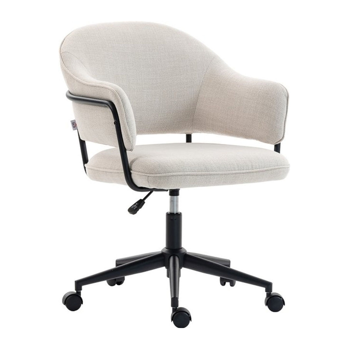 HOMCOM ergonomischer Bürostuhl in Beige mit Stoffbezug, höhenverstellbarer Schreibtischstuhl mit gepolsterter Sitzfläche und Rückenlehne, 360 Grad drehbar - Bild 1