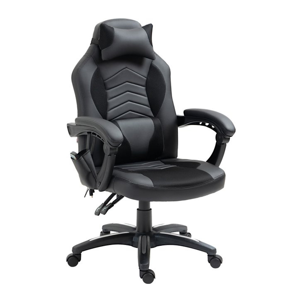 HOMCOM Gamingstuhl modern in Schwarz aus Kunstleder und Metall, B/T/H: 68 x 69 x 120 cm - Bild 1