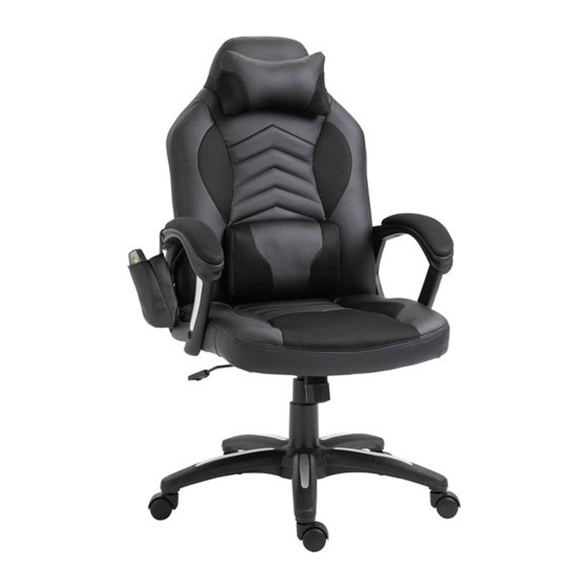 HOMCOM Gamingstuhl modern in Schwarz aus Kunstleder und Metall, B/T/H: 68 x 69 x 120 cm - Bild 3