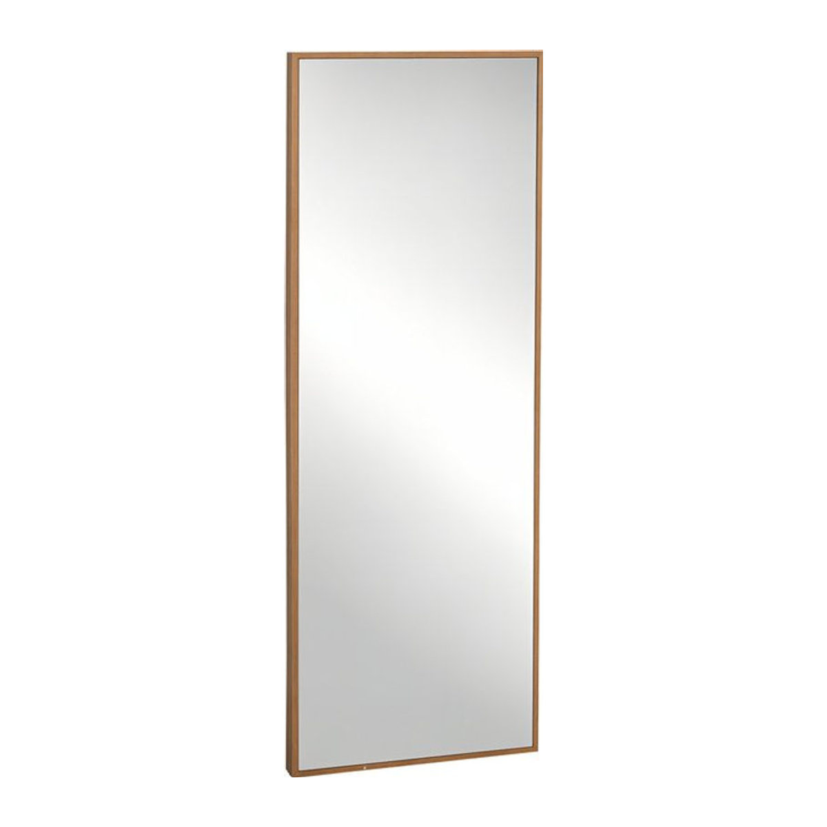 HOMCOM Ganzkörperspiegel mit Holzrahmen in Natur, rechteckiger Wandspiegel im skandinavischen Design für Flur, Schlafzimmer oder Wohnzimmer, H x B: 125 x 45 cm - Bild 1