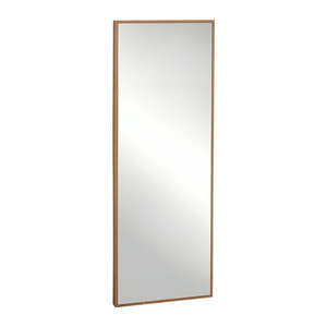 HOMCOM Ganzkörperspiegel mit Holzrahmen in Natur, rechteckiger Wandspiegel im skandinavischen Design für Flur, Schlafzimmer oder Wohnzimmer, H x B: 125 x 45 cm