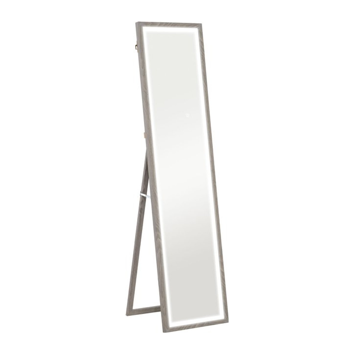 HOMCOM Ganzkörperspiegel mit LED-Beleuchtung und Touch-Steuerung, Standspiegel und Wandspiegel in Grau, B/H: 40 x 160 cm - Bild 1