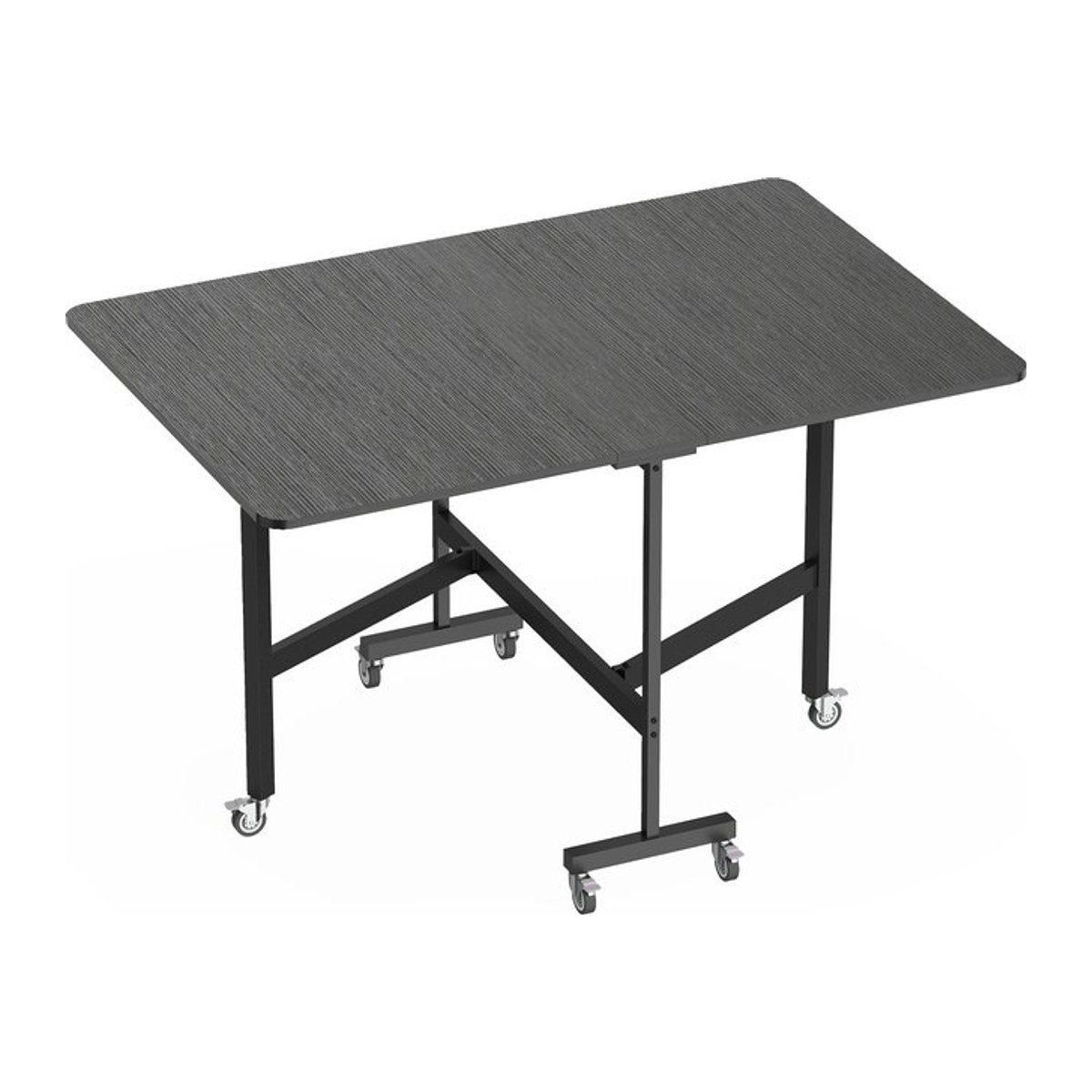 HOMCOM Klappbarer Esstisch für 4-6 Personen mit Rollen und Bremsen, Mobiler Küchentisch in Schwarz, B/T/H: 120 x 80 x 73 cm - Bild 1