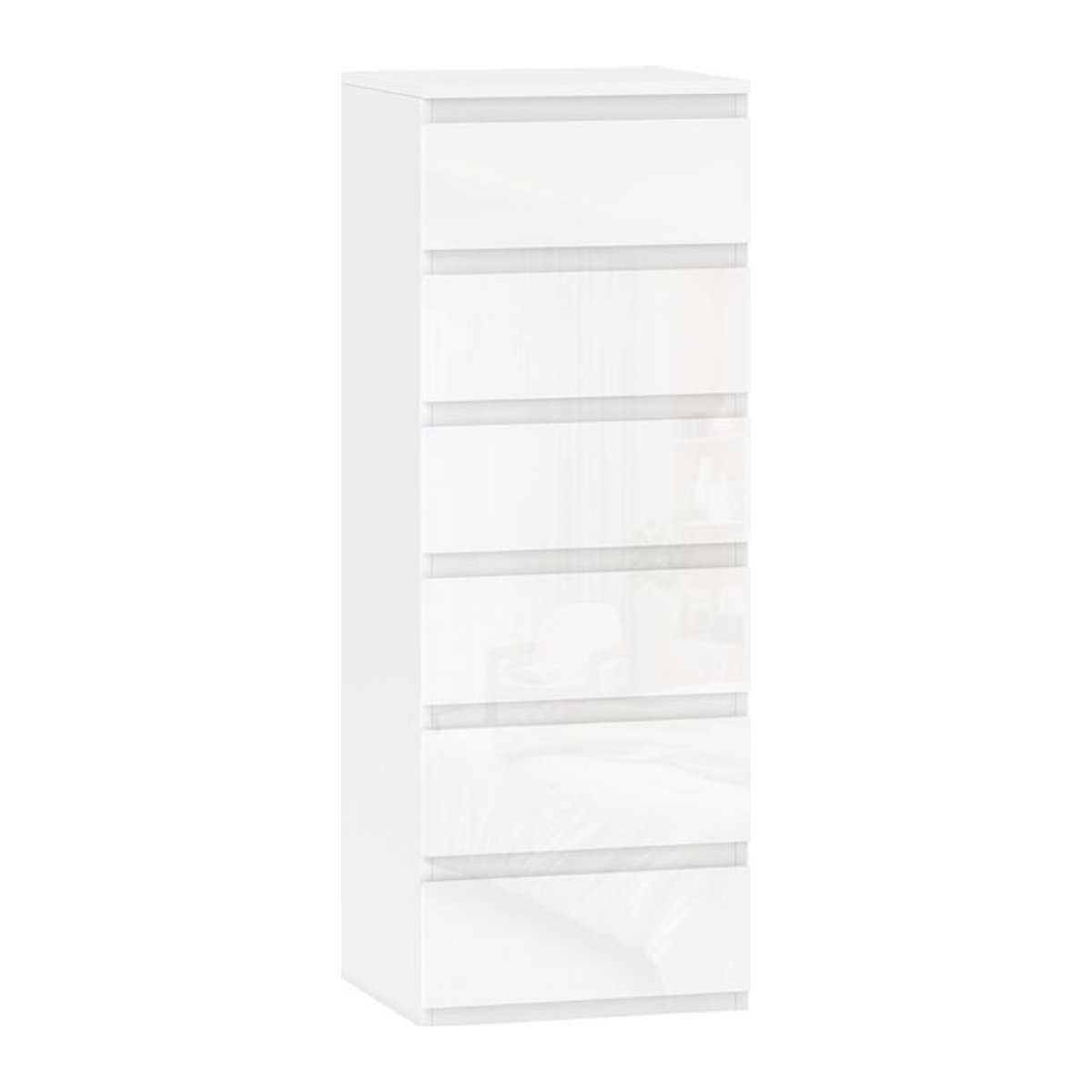 HOMCOM Kommode mit 6 Schubladen in Weiß, moderner Chiffonnier aus Holzwerkstoff, B/T/H: 40 x 35 x 109 cm - Bild 1