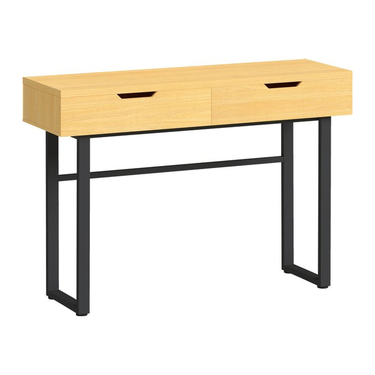 HOMCOM Konsolentisch im Industrial Design mit 2 Schubladen, schmaler Flurtisch aus Holzwerkstoff und Metall in Natur, B/T/H: 110 x 35 x 76,5 cm - Bild 1
