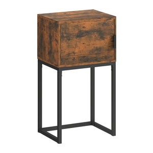 HOMCOM Konsolentisch mit Schrank im Industrial Design, Farbe Braun, B/T/H: 40 x 30 x 76 cm