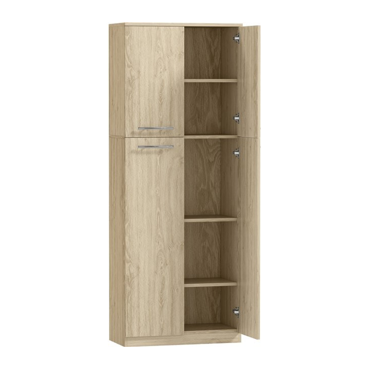 HOMCOM Küchenschrank Vorratsschrank aus MDF mit 2 Türen in Eiche Natur, B/T/H: 59 x 31 x 155 cm - Bild 1