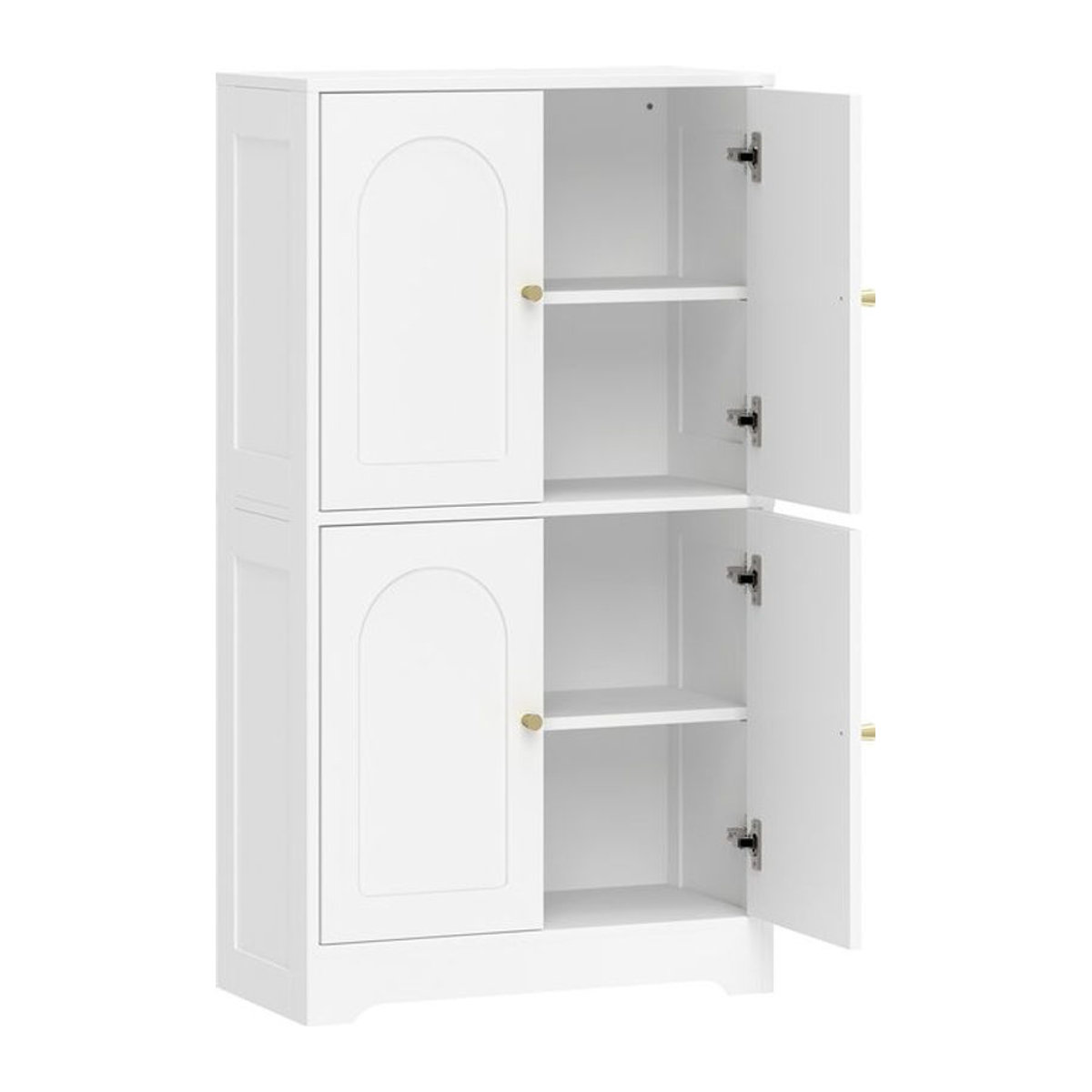HOMCOM Küchenschrank Vorratsschrank in Landhaus-Design mit 4 Drehtüren, Weiß, B/T/H: 60 x 30 x 110 cm - Bild 1
