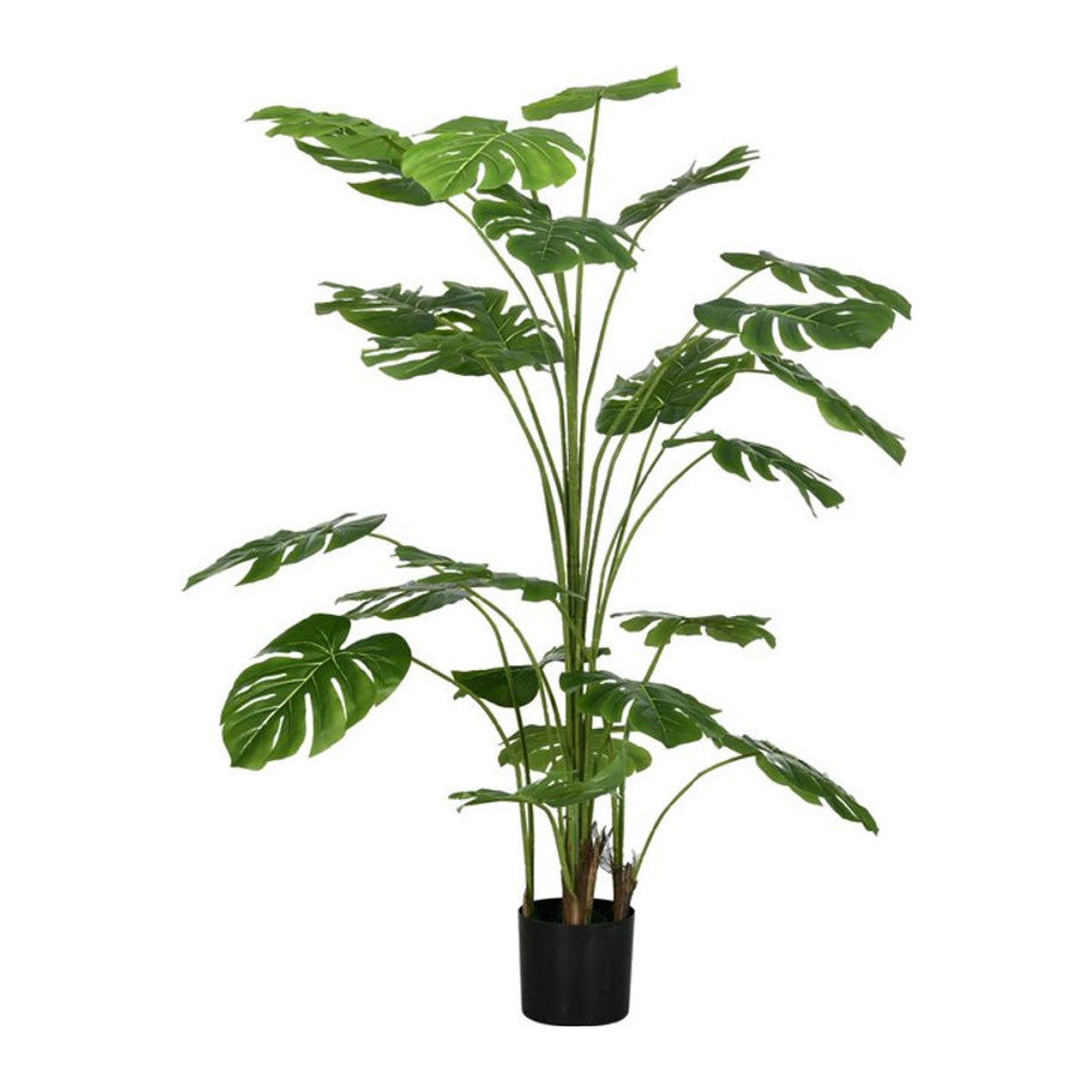 HOMCOM Künstliche Monstera Deliciosa Zimmerpflanze in Grün mit Betontopf, Höhe: 180 cm - Bild 1
