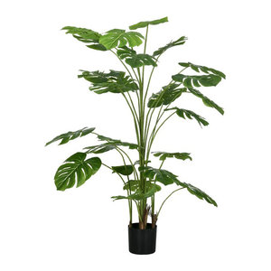 HOMCOM Künstliche Monstera Deliciosa Zimmerpflanze in Grün mit Betontopf, Höhe: 180 cm