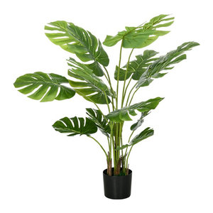 HOMCOM Künstliche Monstera Pflanze in Grün mit Übertopf und PE-Moos, Höhe: 120 cm