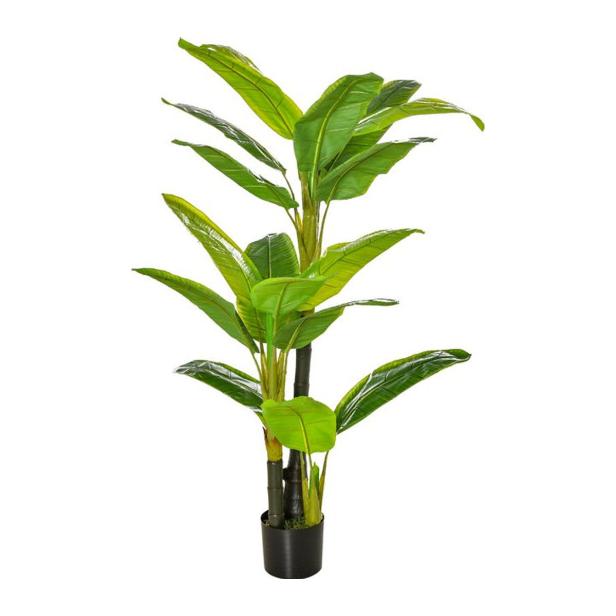 HOMCOM künstlicher Bananenbaum in Grün, dekorative Kunstpflanze mit Kunststofftopf, Höhe: 150 cm - Bild 1