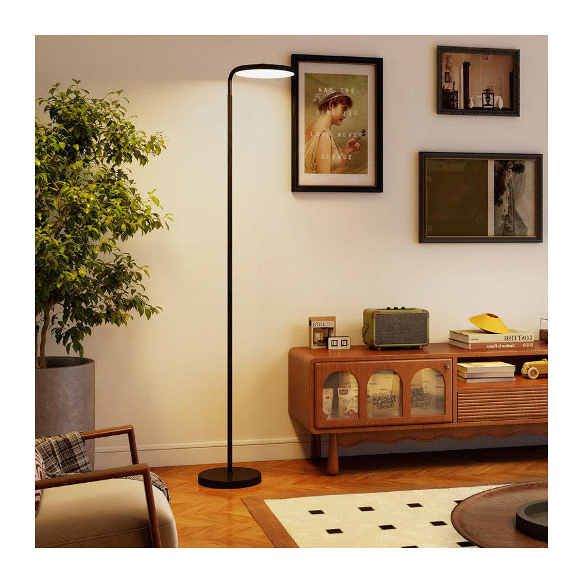 HOMCOM LED Deckenfluter Schwarz – Dimmbare Stehleuchte mit magnetischer Fernbedienung, stufenlos einstellbar 3000K-6000K mit Timer für Wohnzimmer, Schlafzimmer und Büro - Bild 2