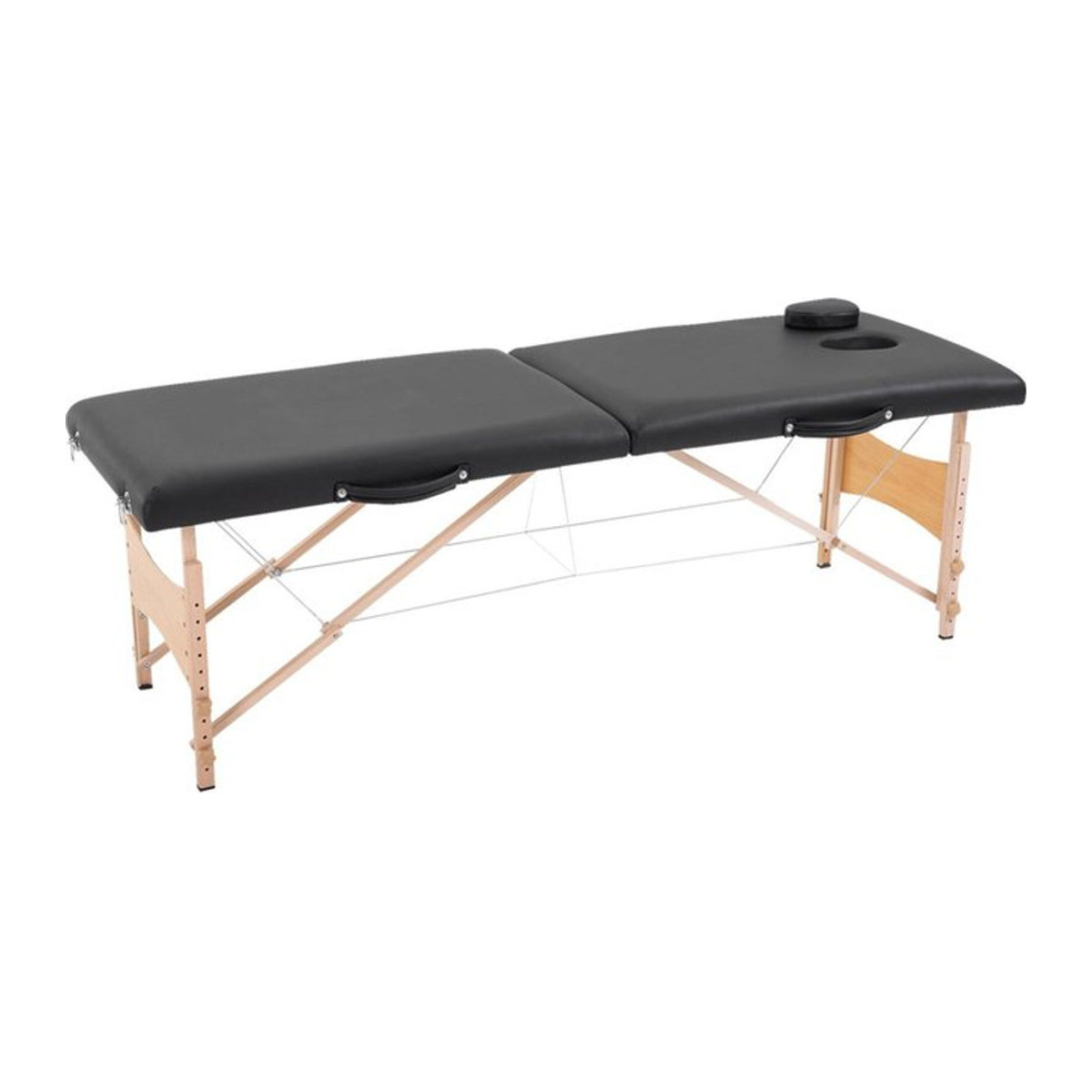 HOMCOM Massageliege aus Pappelholz mit Auflagen in Schwarz, minimalistisches Design, B/H/T: 186 x 58 x 60 cm - Bild 1
