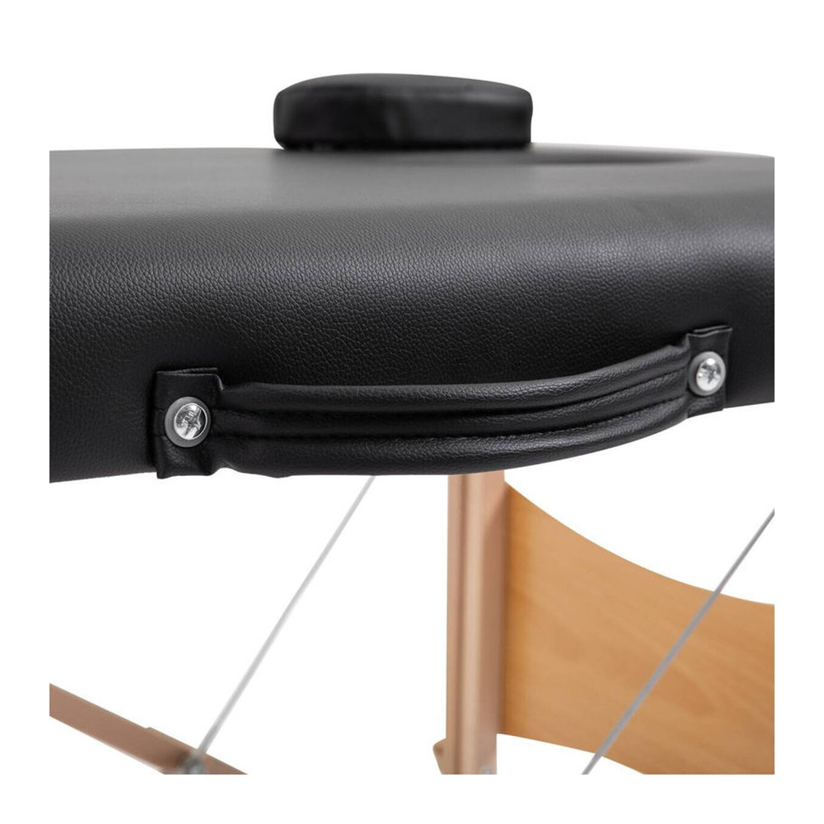 HOMCOM Massageliege aus Pappelholz mit Auflagen in Schwarz, minimalistisches Design, B/H/T: 186 x 58 x 60 cm - Bild 4
