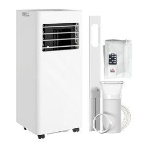 HOMCOM Mobile 3-in-1 Klimaanlage mit Kühlung, Luftentfeuchter und Ventilator, 9000BTU 2,6KW, Weiß
